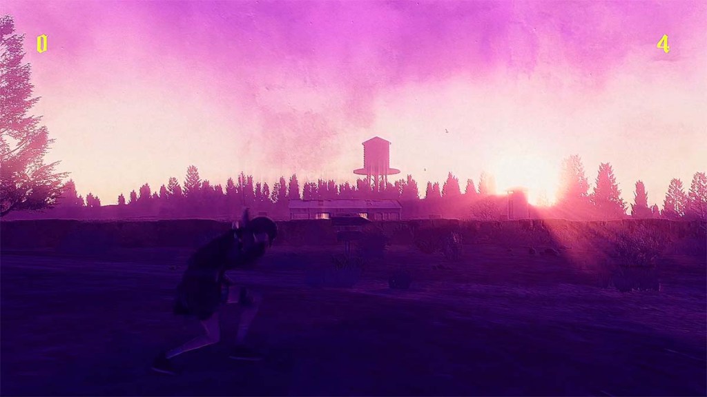 protagonist sitting in the outskirts of level
