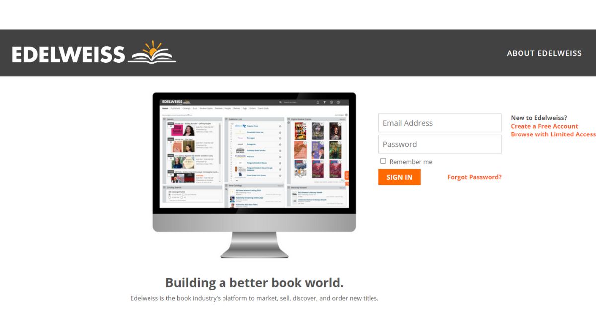 Screenshot of the Edelweiss login page