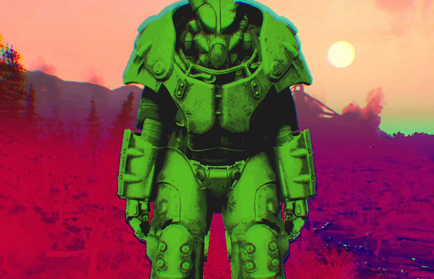 Pop art image of Fallout's Enclave power armor