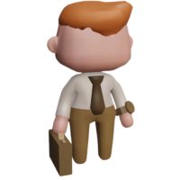 Businessperson character from the game Coffee Caravan