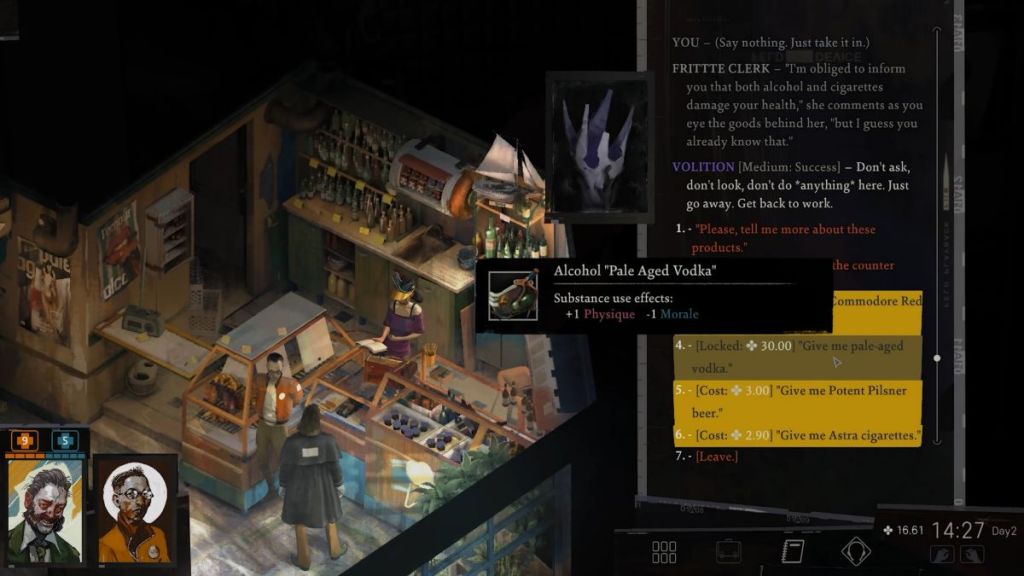 disco elysium use cigarettes Smokes Tioumoutiri