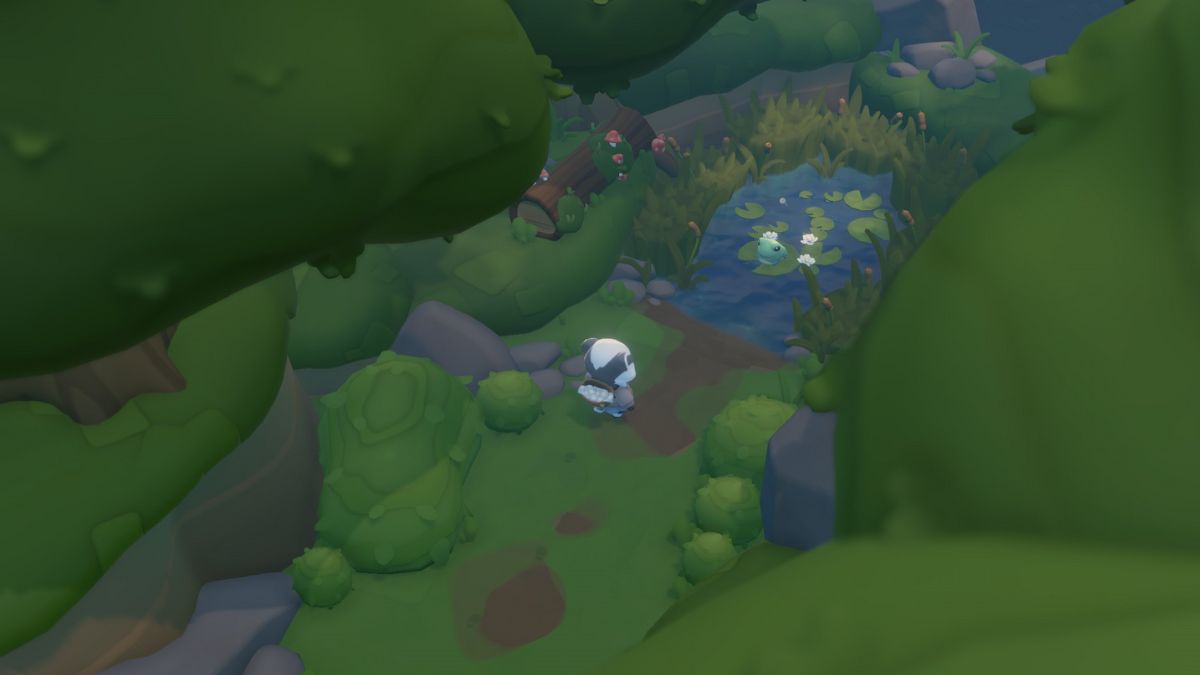 Screenshot of the location of the froglet near Toffee Top Orchard in Cozy Caravan