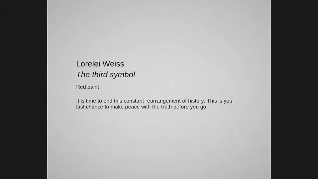 Lorelei reading the room note