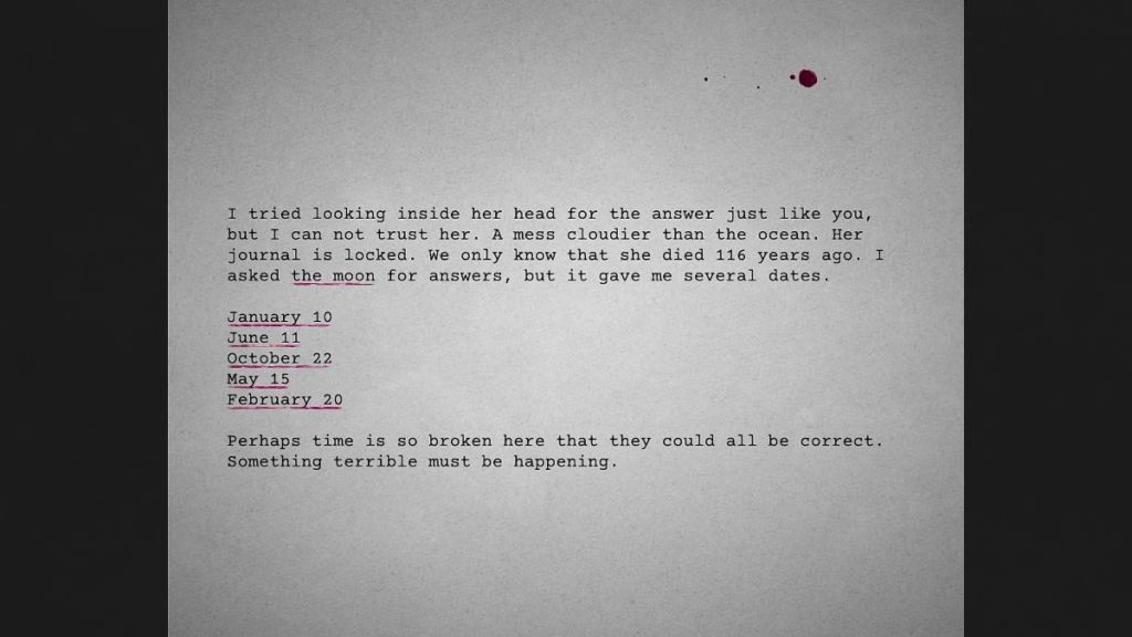 Note from mannequin in Lorelei and the Laser Eyes