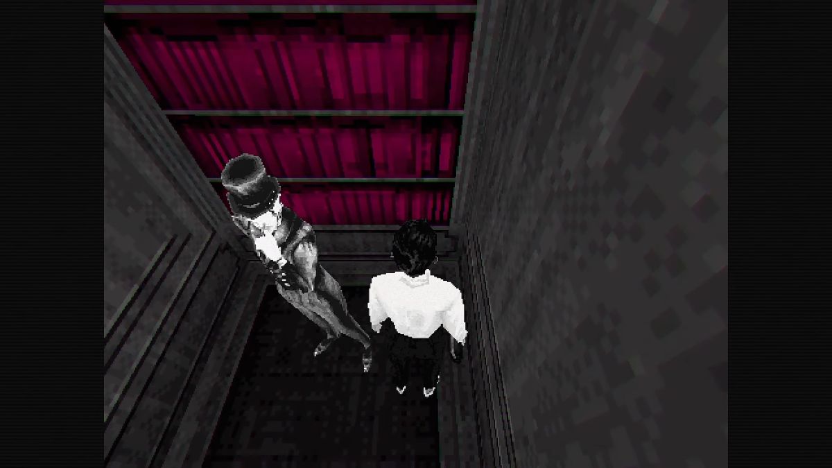 Walk past the wall behind the magician. Then, walk through passages 2, 0, 1, and 4.