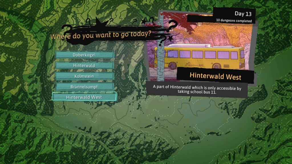 Hinterwald West map in Dungeons of Hinterberg