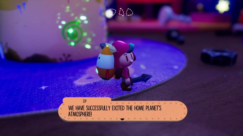 Zip speaking with The Plucky Squire