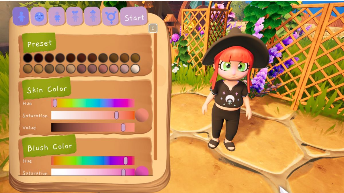 Character Cutomization in Garden Witch Life