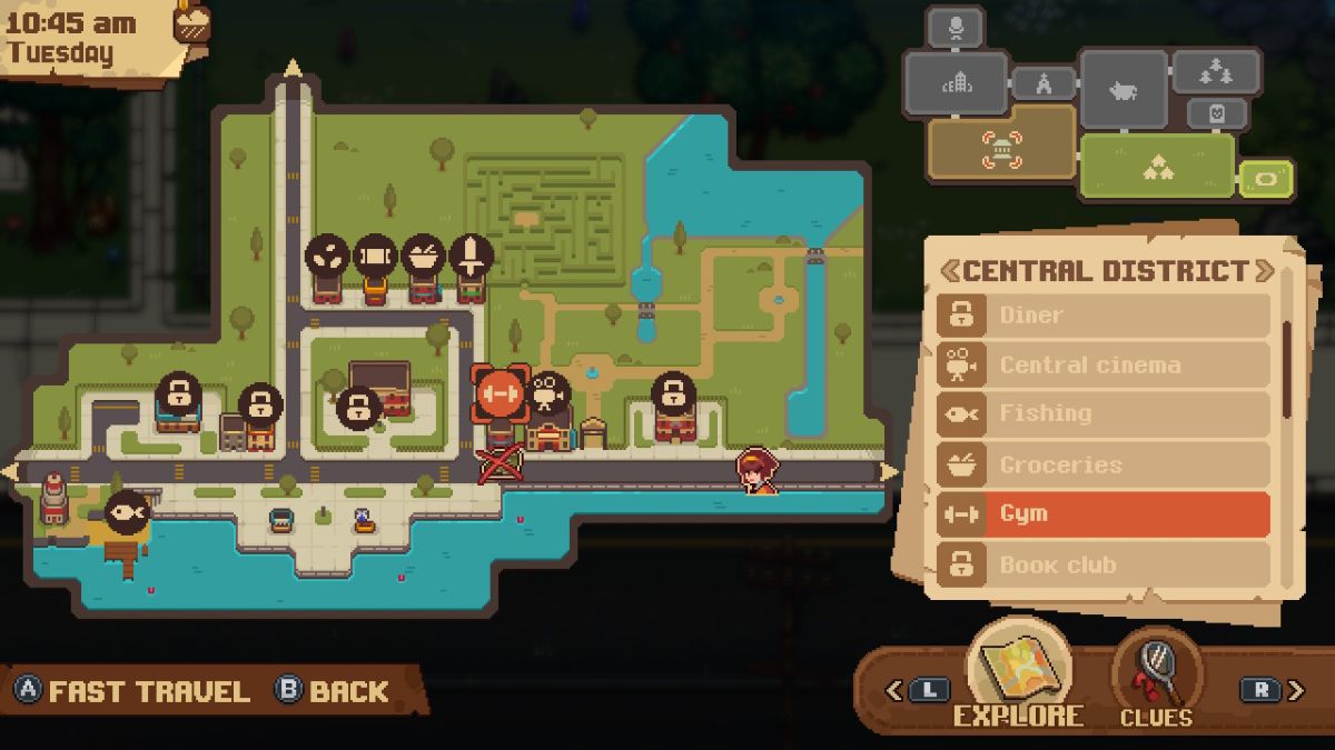 Gym Location on Bloomtown Map
