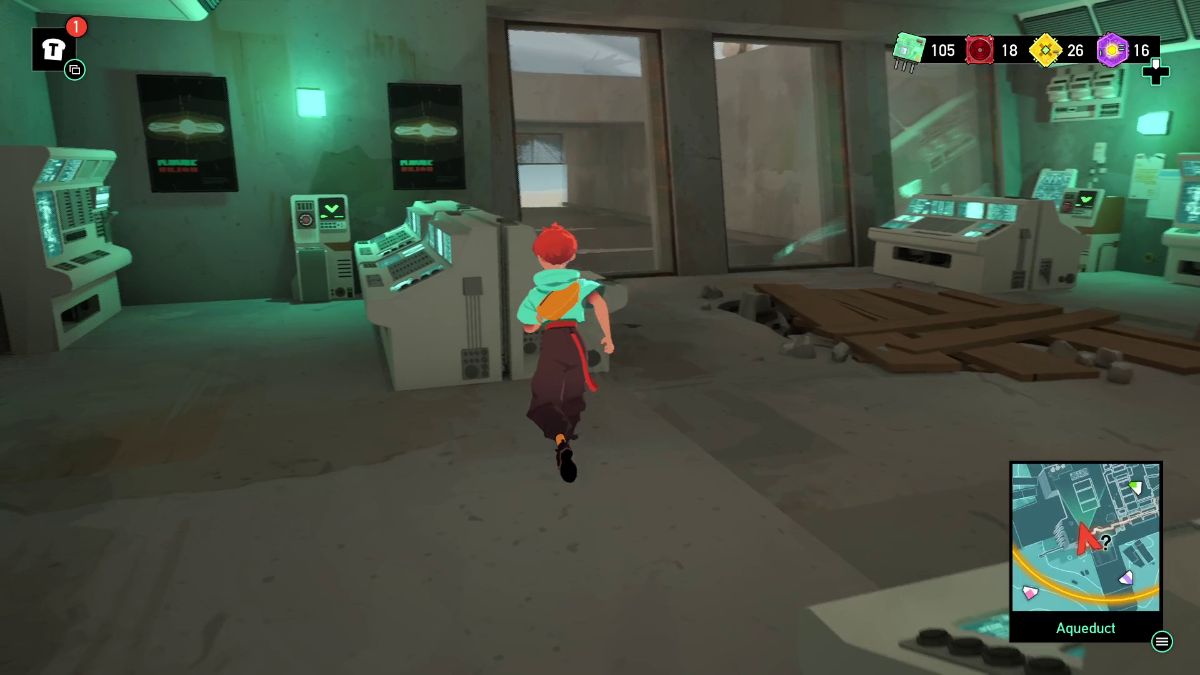 Climb the stairs on the left side and head inside the computer room.