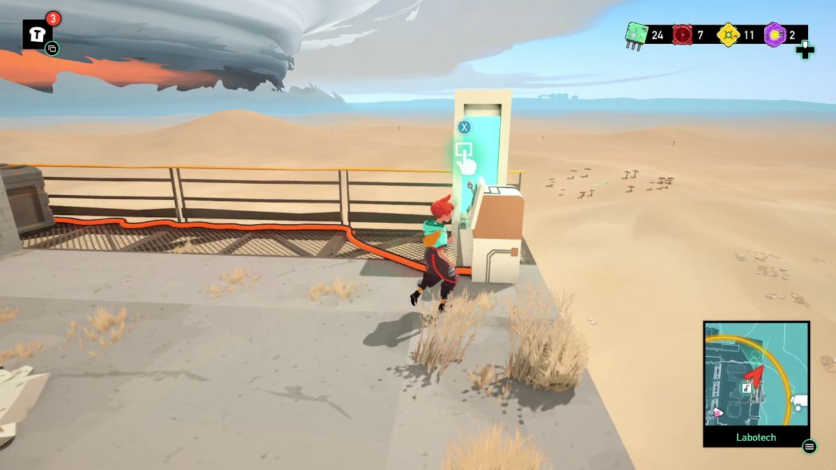 Interact with the console on the right side of the roof.