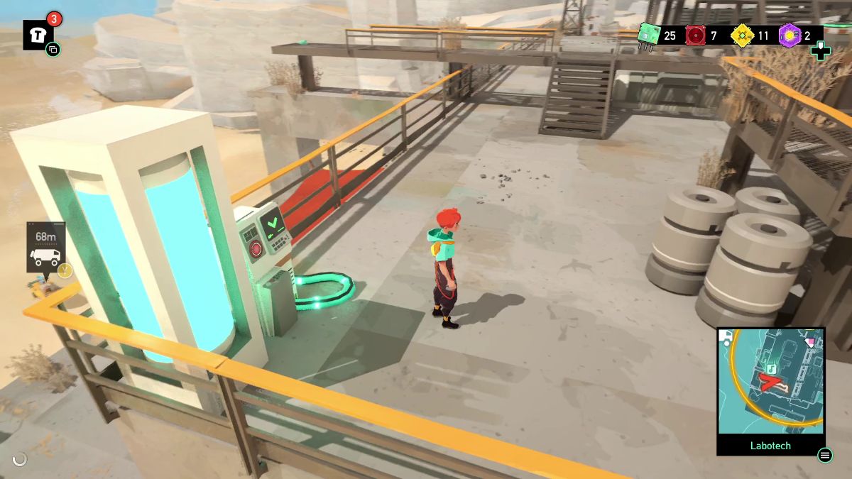 Climb the crates and the ladder. Then, look for a second console on the left side.