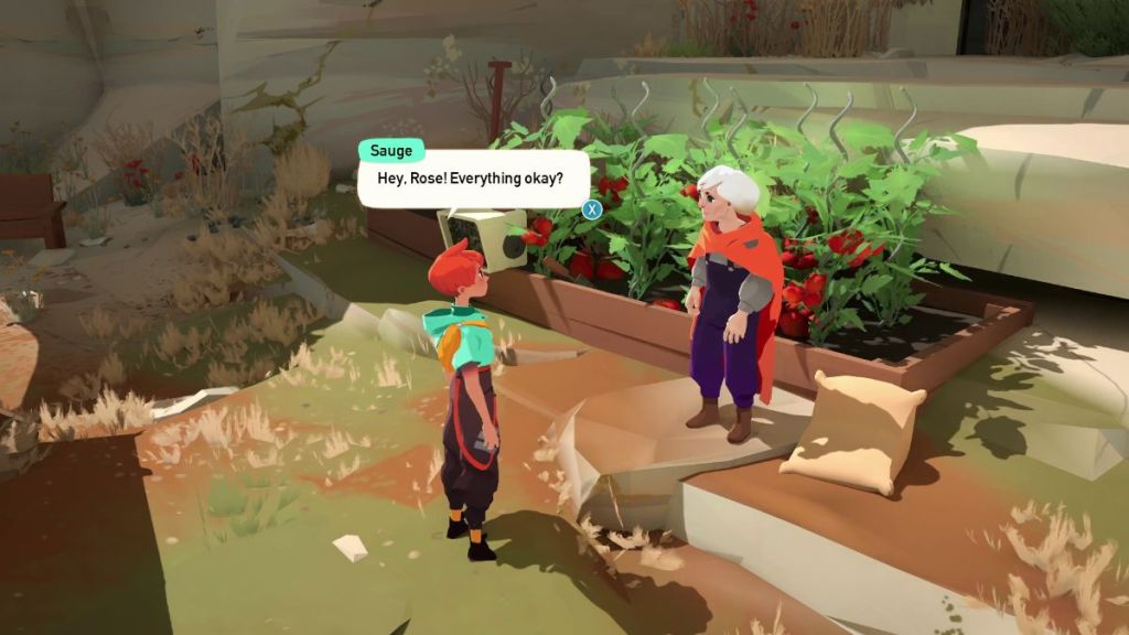 Rose concerned about her tomatoes in Caravan Sandwitch