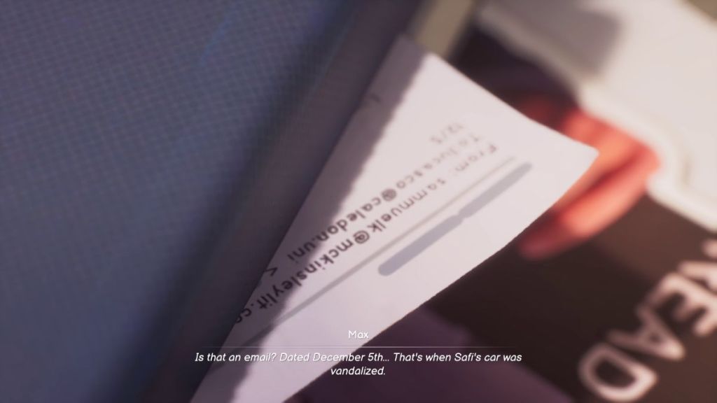 Lucas' secret email inside the briefcase