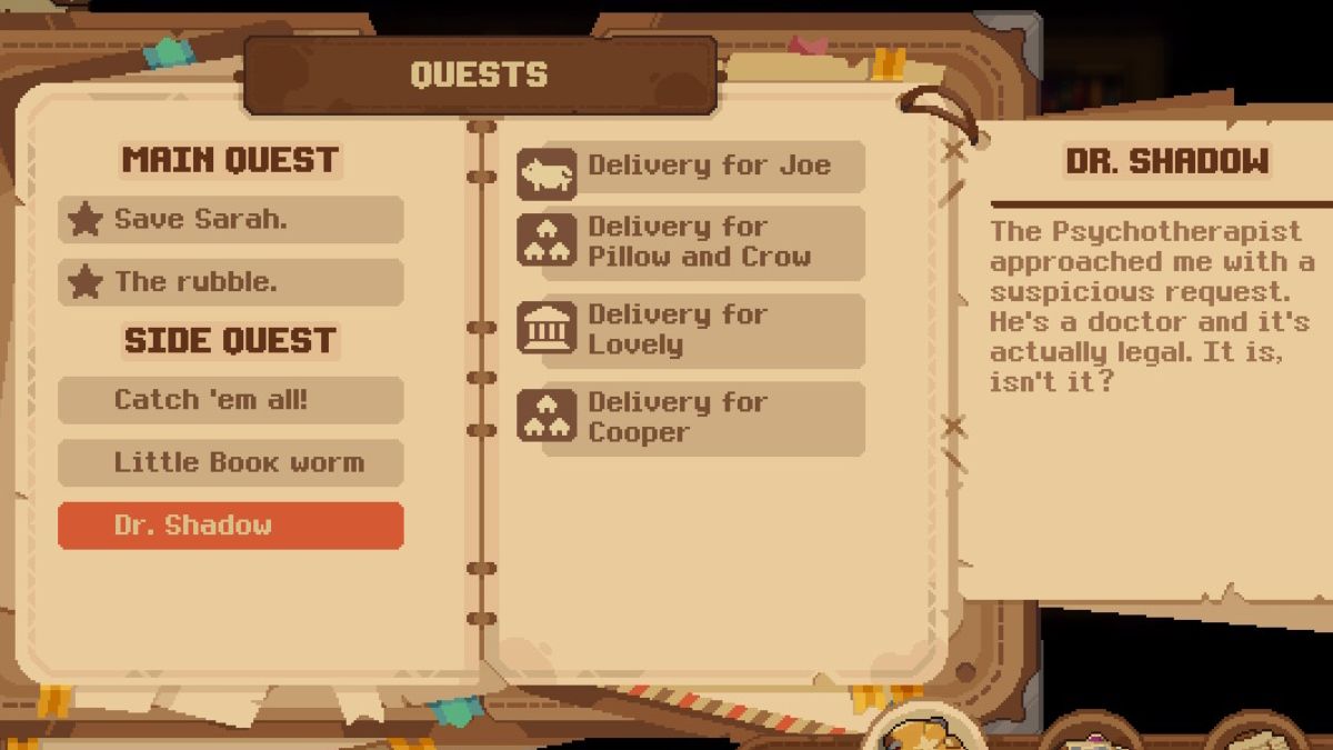 Dr. Shadow Quest List