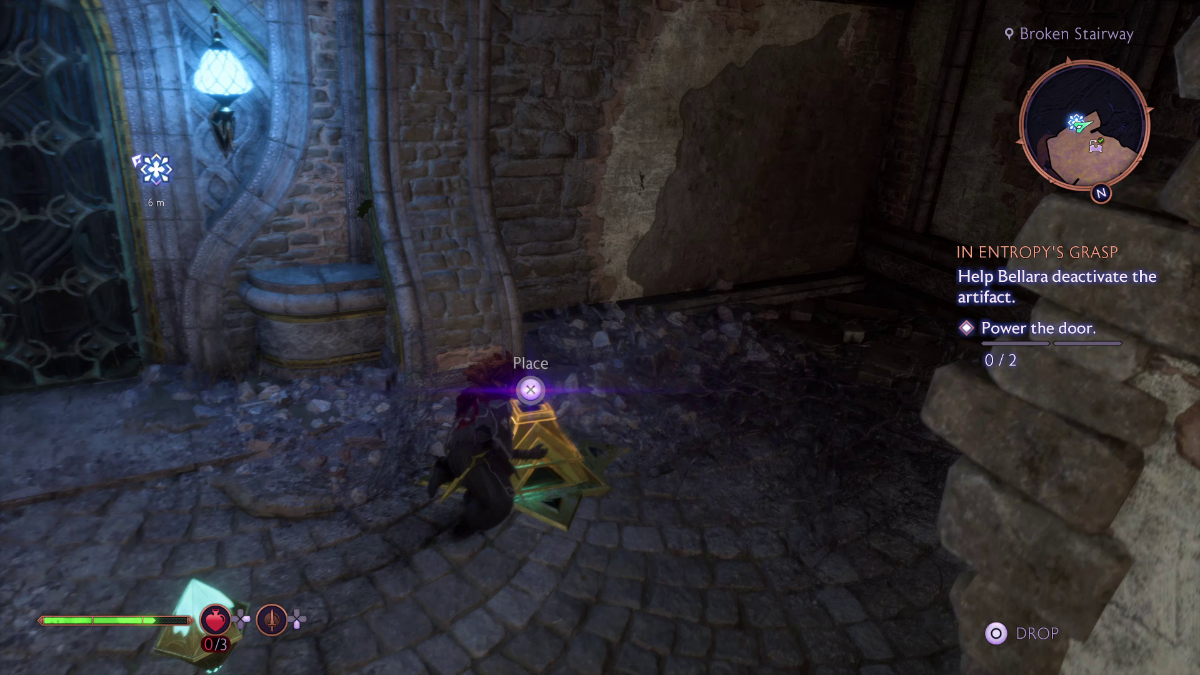 Grab the second Power Crystal from the entrance you just made and put it on the other empty receiver