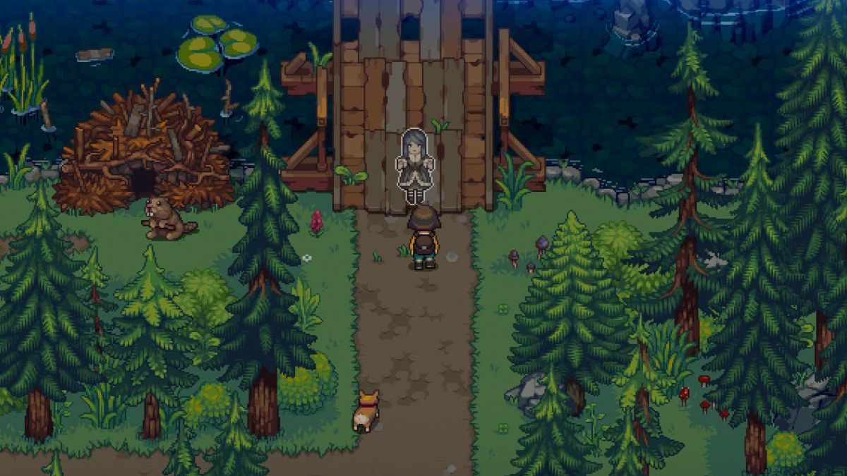 Ghost Girl blocking bridge Bloomtown