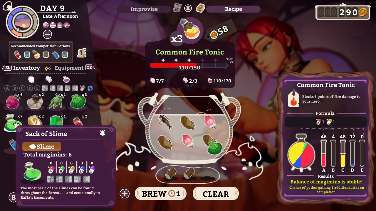 How to Brew Common Fire Tonic 3 Star Quality Potionomics