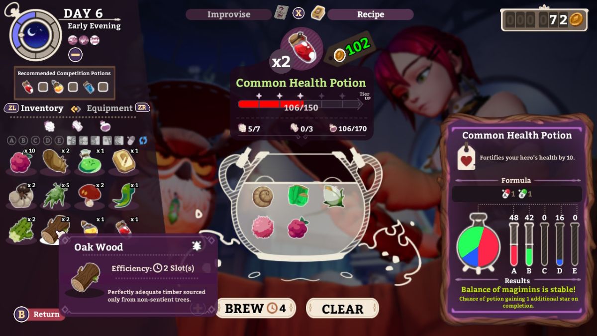 How to Brew Common Health Potion 3 Star Quality Potionomics