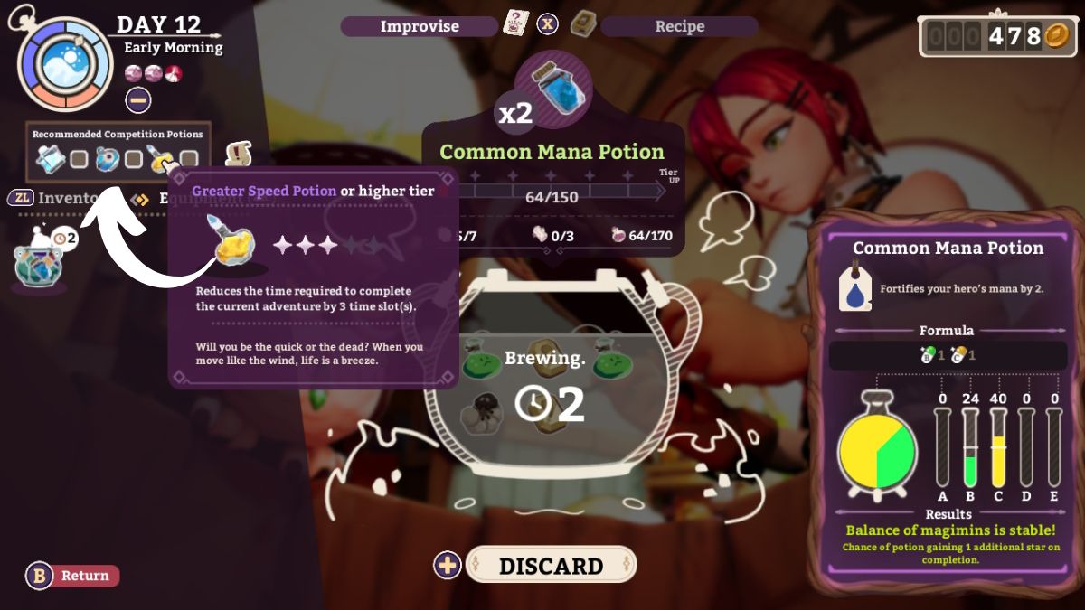 How to View Competition Potion Details Potionomics