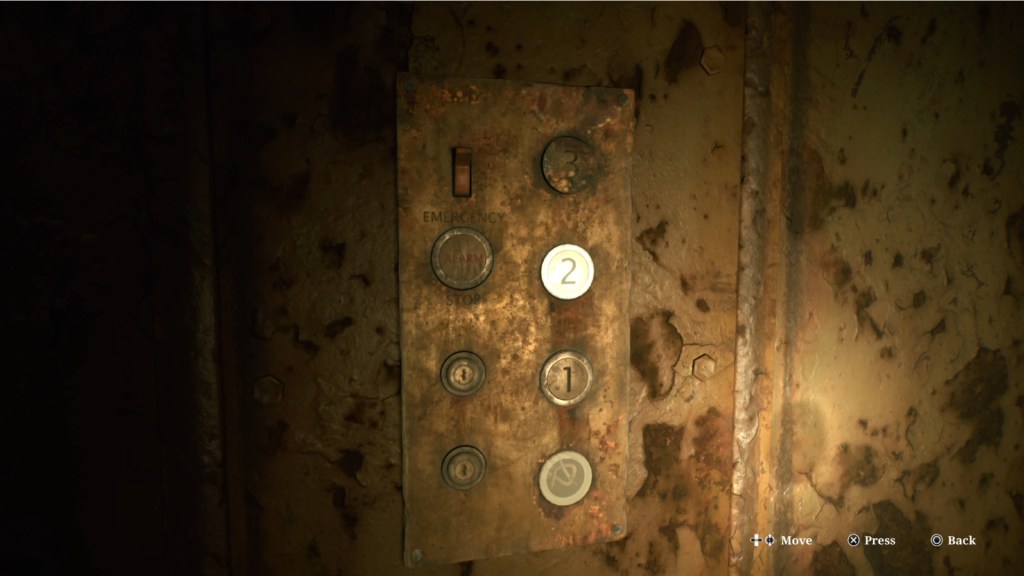 The elevator buttons in Brookhaven Hospital in Silent Hill 2