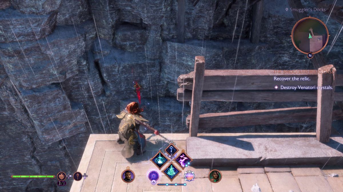 Then, shoot the crystal below the bridge, on the left side.