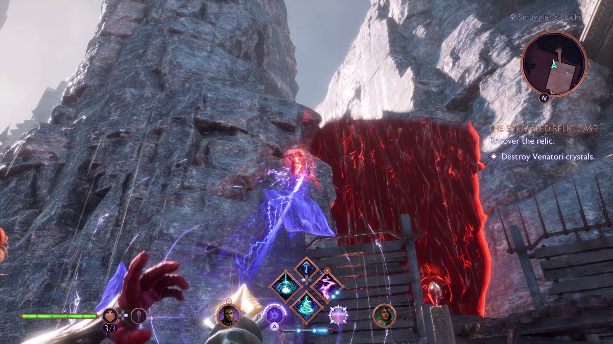 The next crystal is right next to the red barrier. And the last one is right on the barrier.