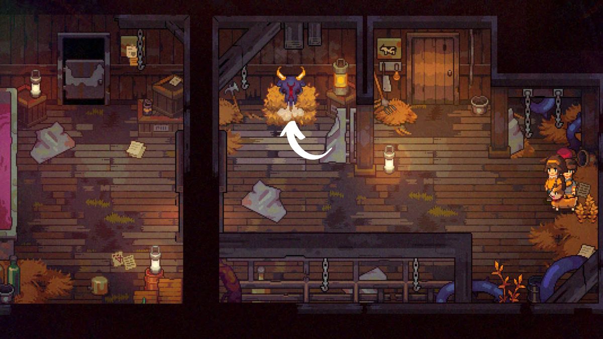 Talk to the cow's head in the strange house