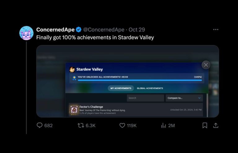 concerned ape achievements twitter