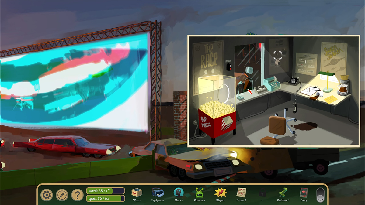 Inside the cinema office, you get information about the one banned client, the costume competition winner and second-best, and a letter addressed to Miss Cunningham about a lady who wants to buy something from the Neptune cinema.
If you interact with the phone, you'll see there's someone on the line calling the employee "Sarah" and saying someone stole something.