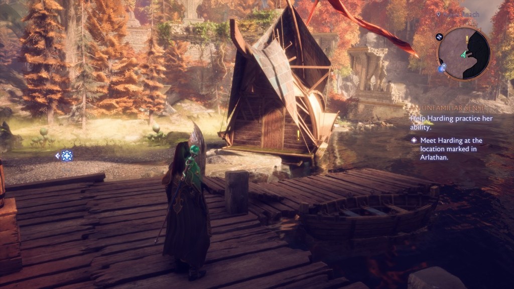 The boat where you begin the Spirits of the Dalish side quest