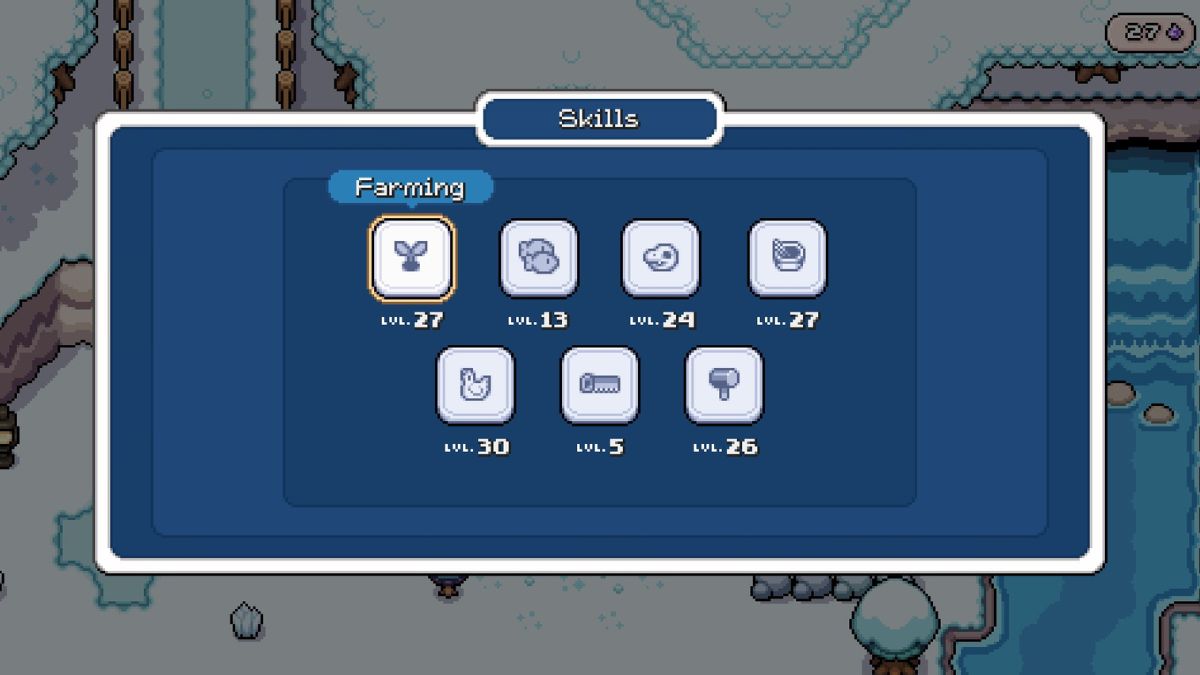 Screenshot of the Farming Skills icon in Fields of Mistria