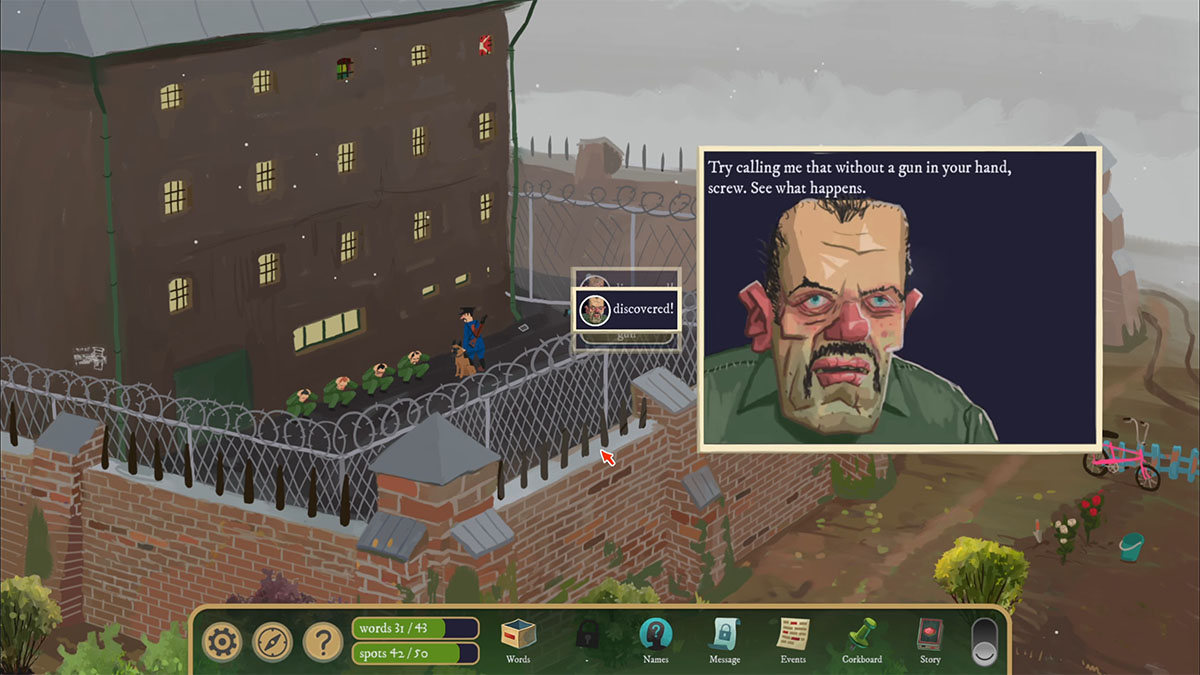 The fourth inmate is threatening the cop.