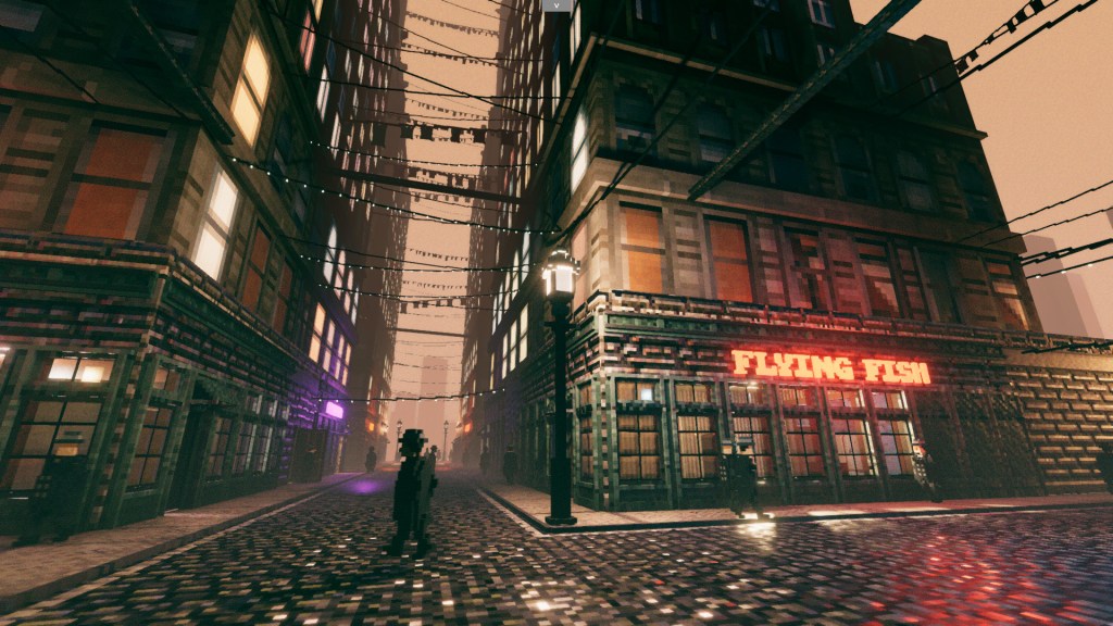 A street view in Shadows of Doubt