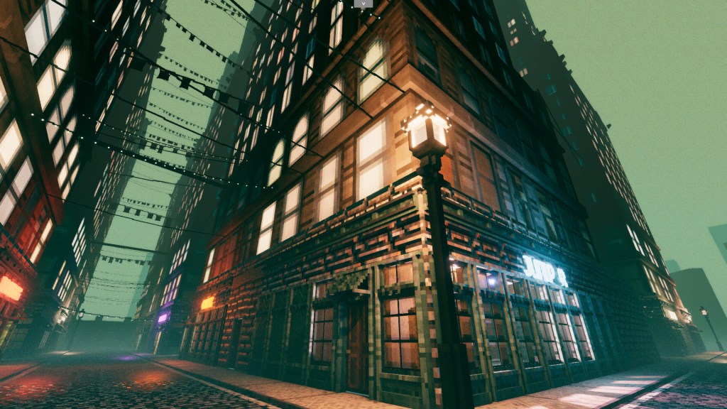 A street corner in Shadows of Doubt