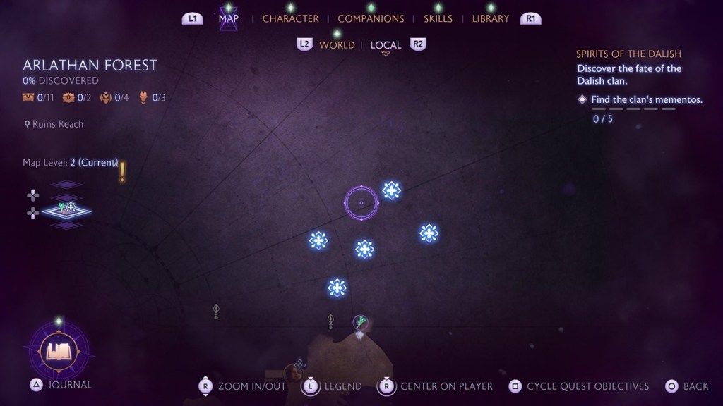 Spirits of the Dalish Mementos Map Overview