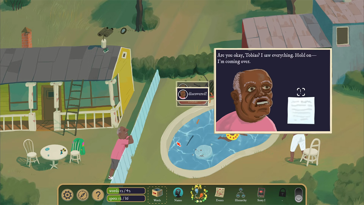 Inspect the man asking Tobias if he's OK. He's got a letter from the Leonidas Agency that reveals information about Jack and the Amstels, the latter presumably being the neighbors. His name is Corbyn.