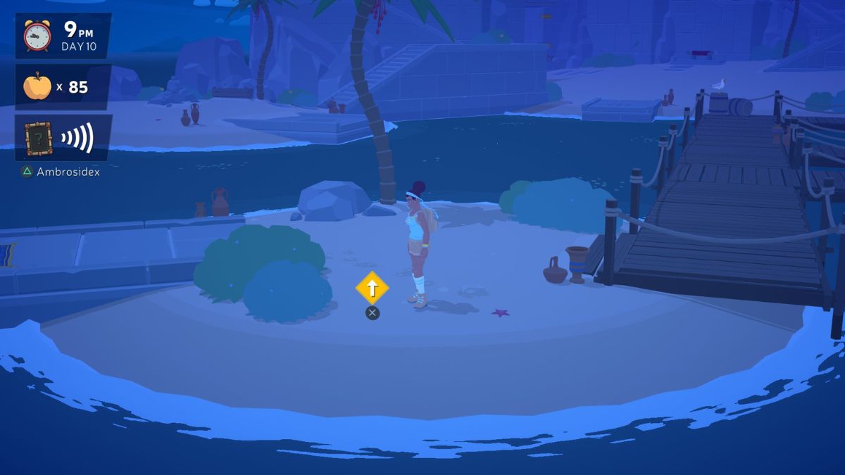 Screenshot showing the location of the Aphrodite Memento Near Hermes' Boat