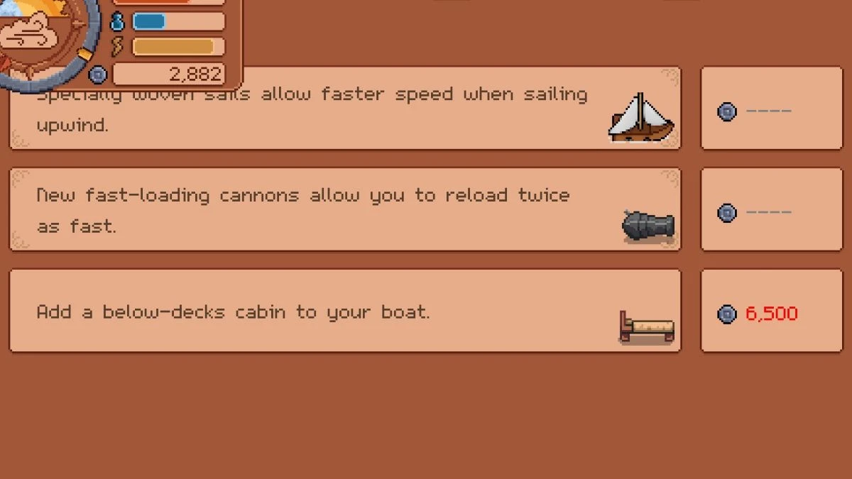 All boat upgrades Dreaming Isles