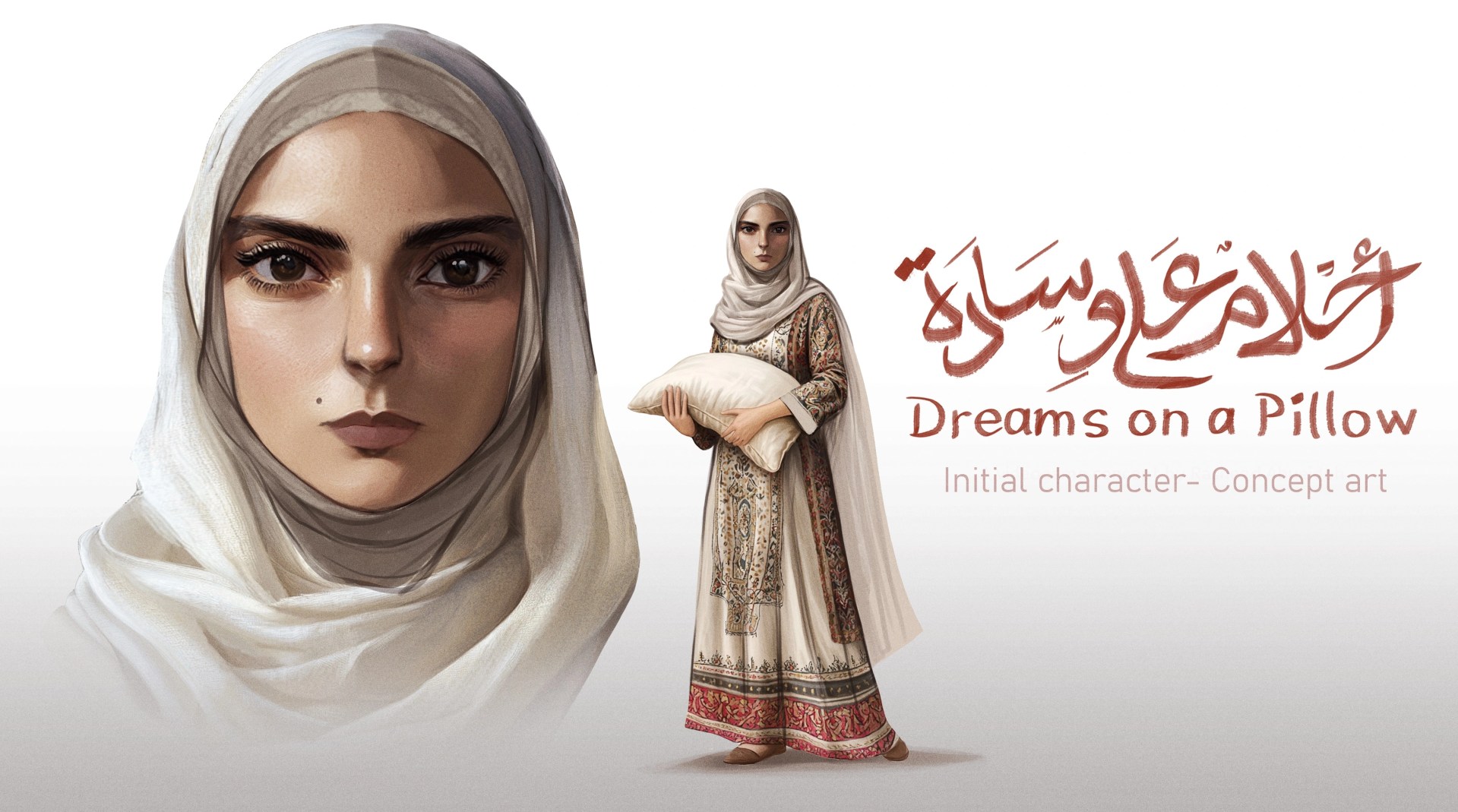 Character art for Omm, a Palestinian woman in Dreams on a Pillow