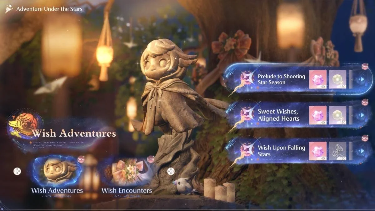 The Wish Adventures quests from the Adventure Under the Stars in infinity Nikki