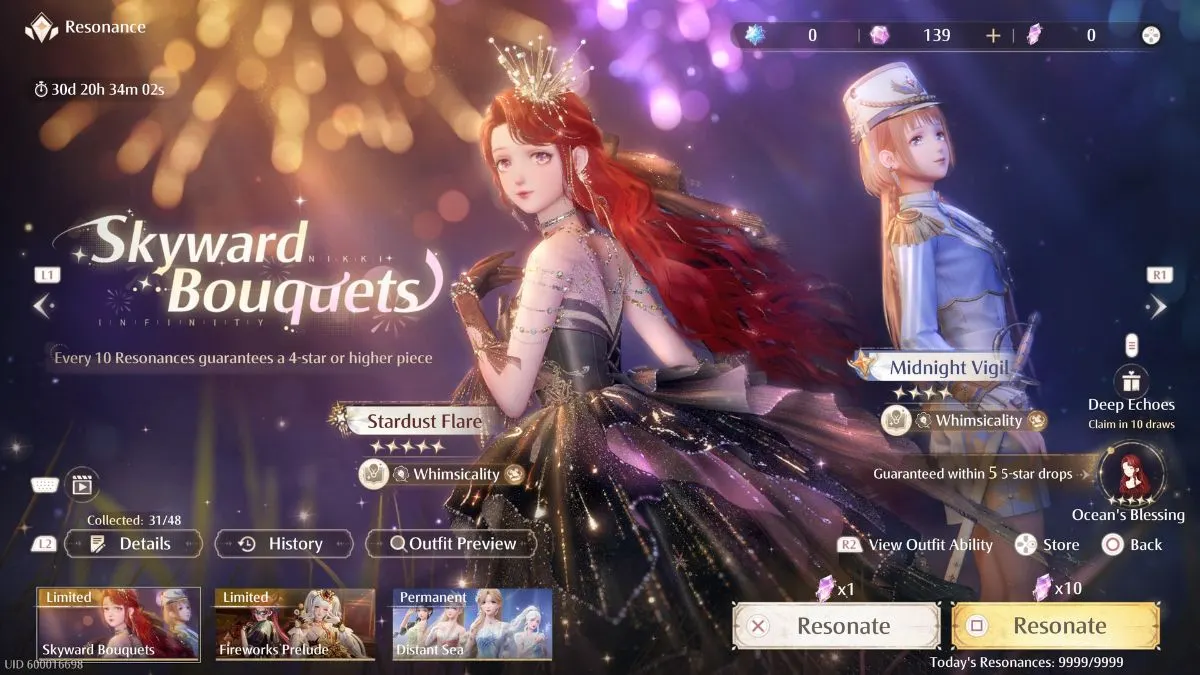 Skyward Boquets Resonance Outfits