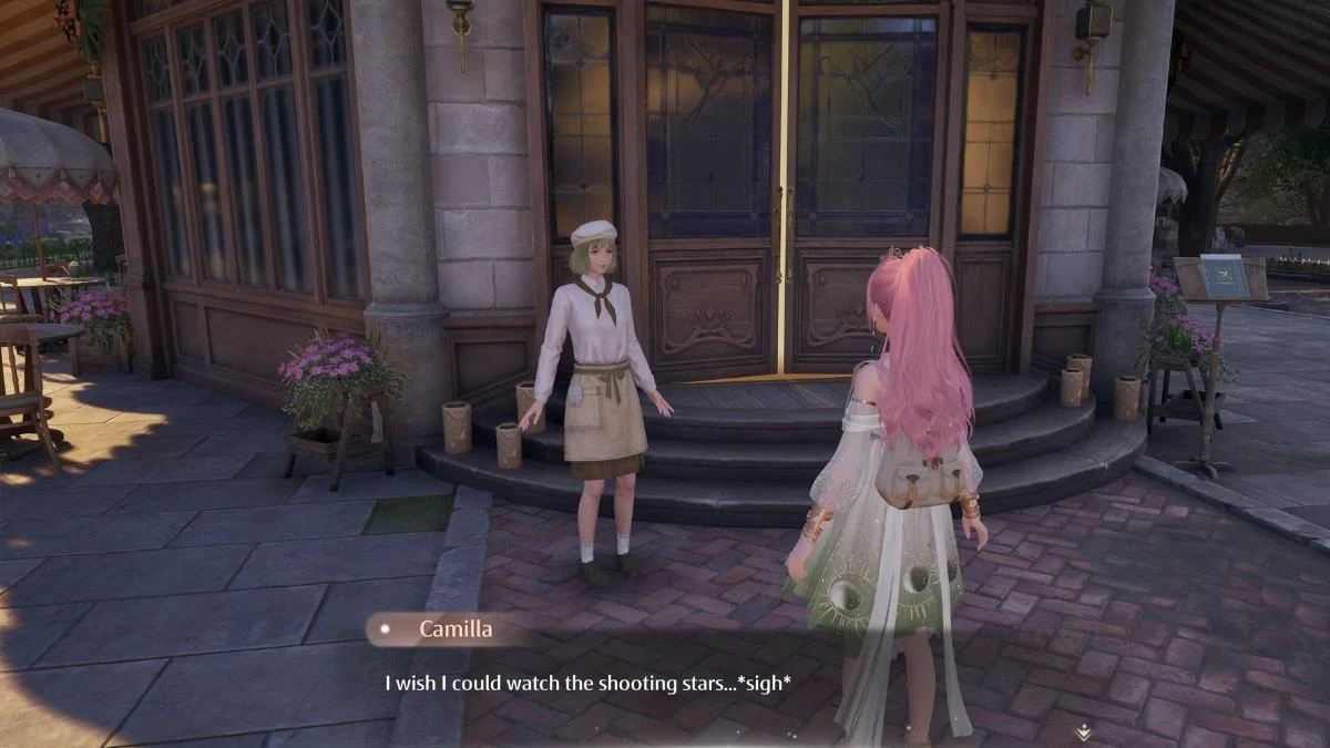 Talk to Camilla near Ray & Wings to begin the Wish Upon Falling Stars quest