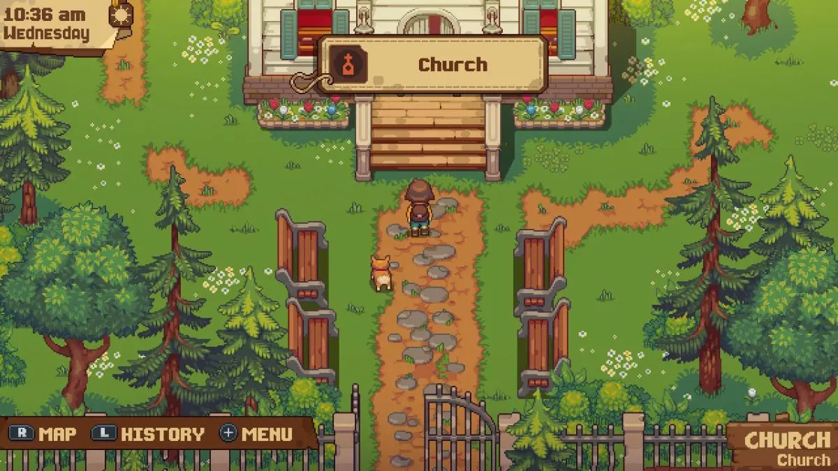 The church location in Bloomtown