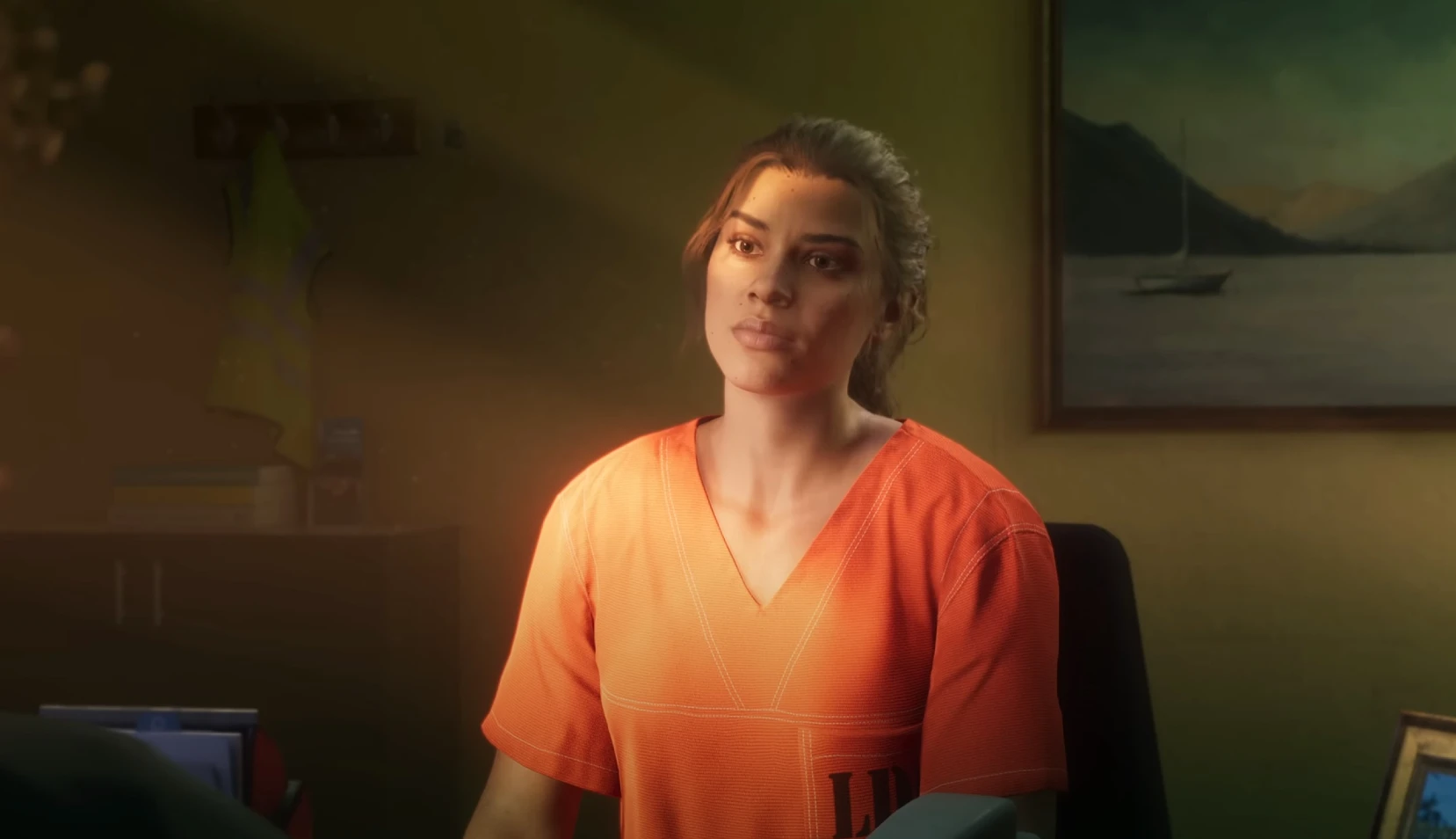 Lucia in a prison jumpsuit in GTA 6