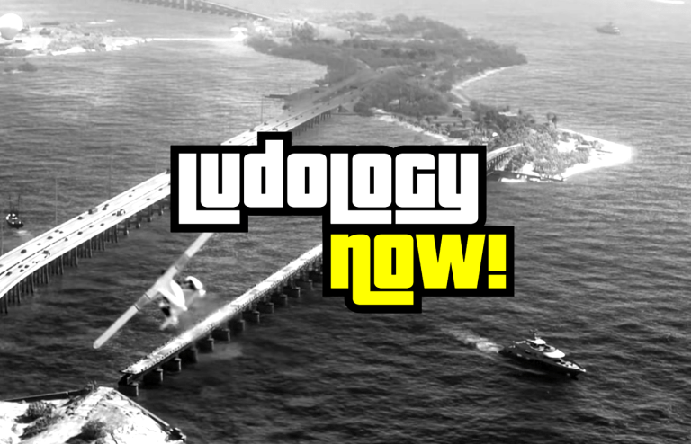 The logo for Ludology Now superimposed over a shot of water in GTA 6's trailer