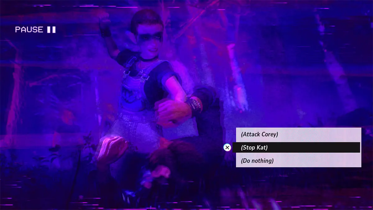 Kat attacking Corey