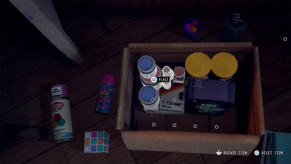 Place the arts and crafts on top of the medicine, rotated like in the image.