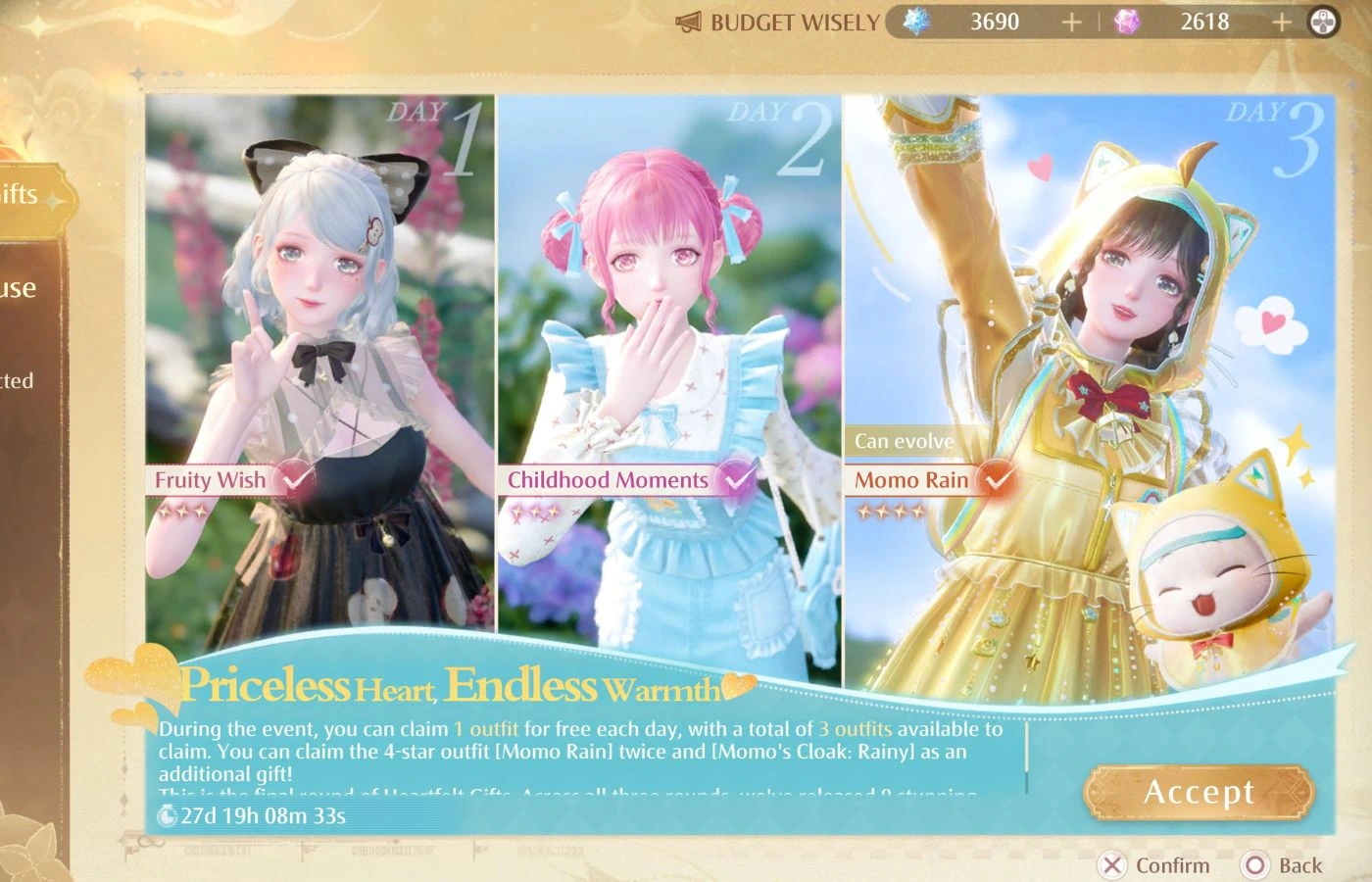 version 1 4 free outfits infinity nikki