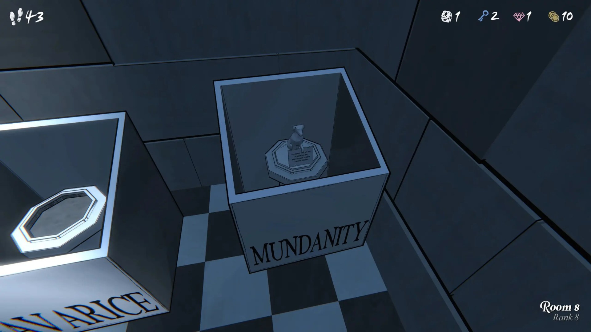 The riddle says, "I deserve to be in a bin down on the end." Mundanity is the sin at the end of the row.